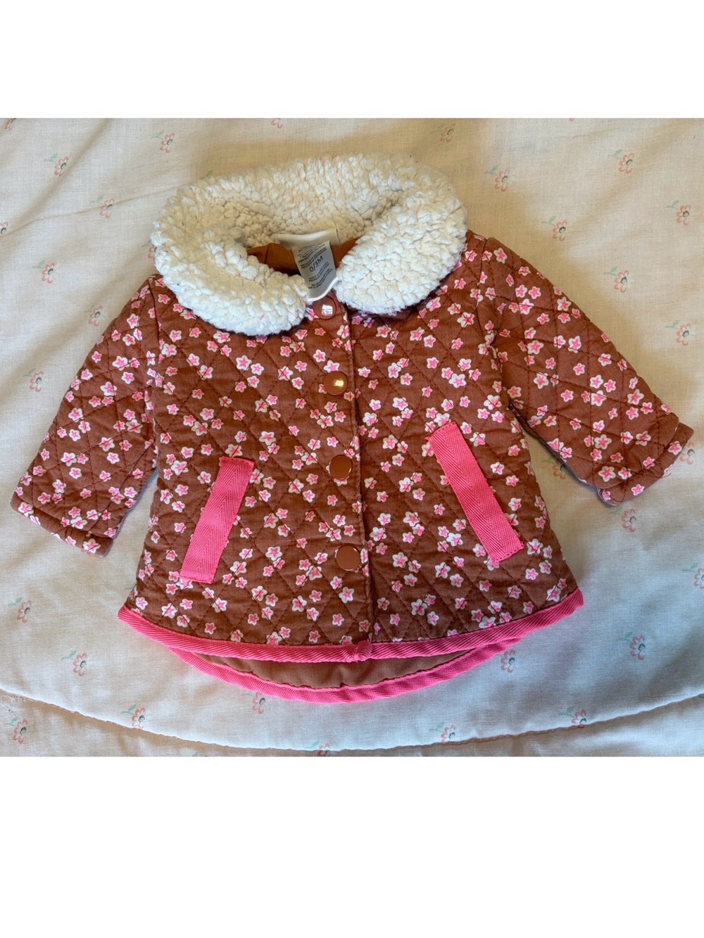 Nicole Miller Floral Quilted Baby Jacket 0-3M